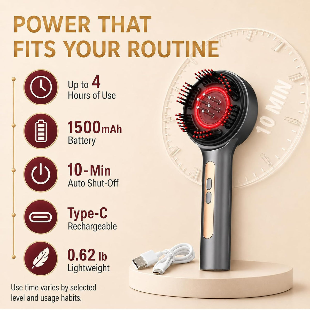Scalp Massager, 3-In-1 Hair Oil Applicator, Cordless Electric Massager, IPX7 Waterproof, Portable Scalp Brush for Hair Growth & Dandruff Removal, Salon Home & Travel Use, Grey