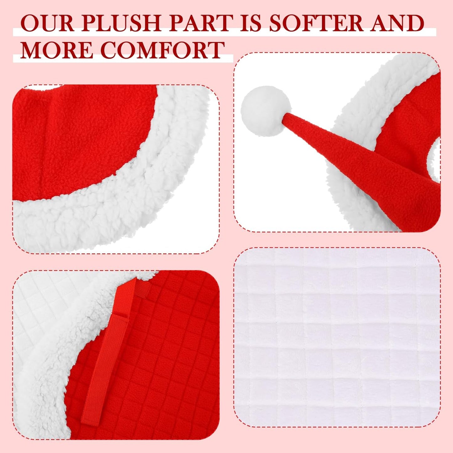 6 Pcs Christmas Holiday Santa Leg Wraps with Faux Fur Trim Holiday Santa Horse Hat All Purpose Santa Saddle Pad for Christmas Horse Costume Accessories