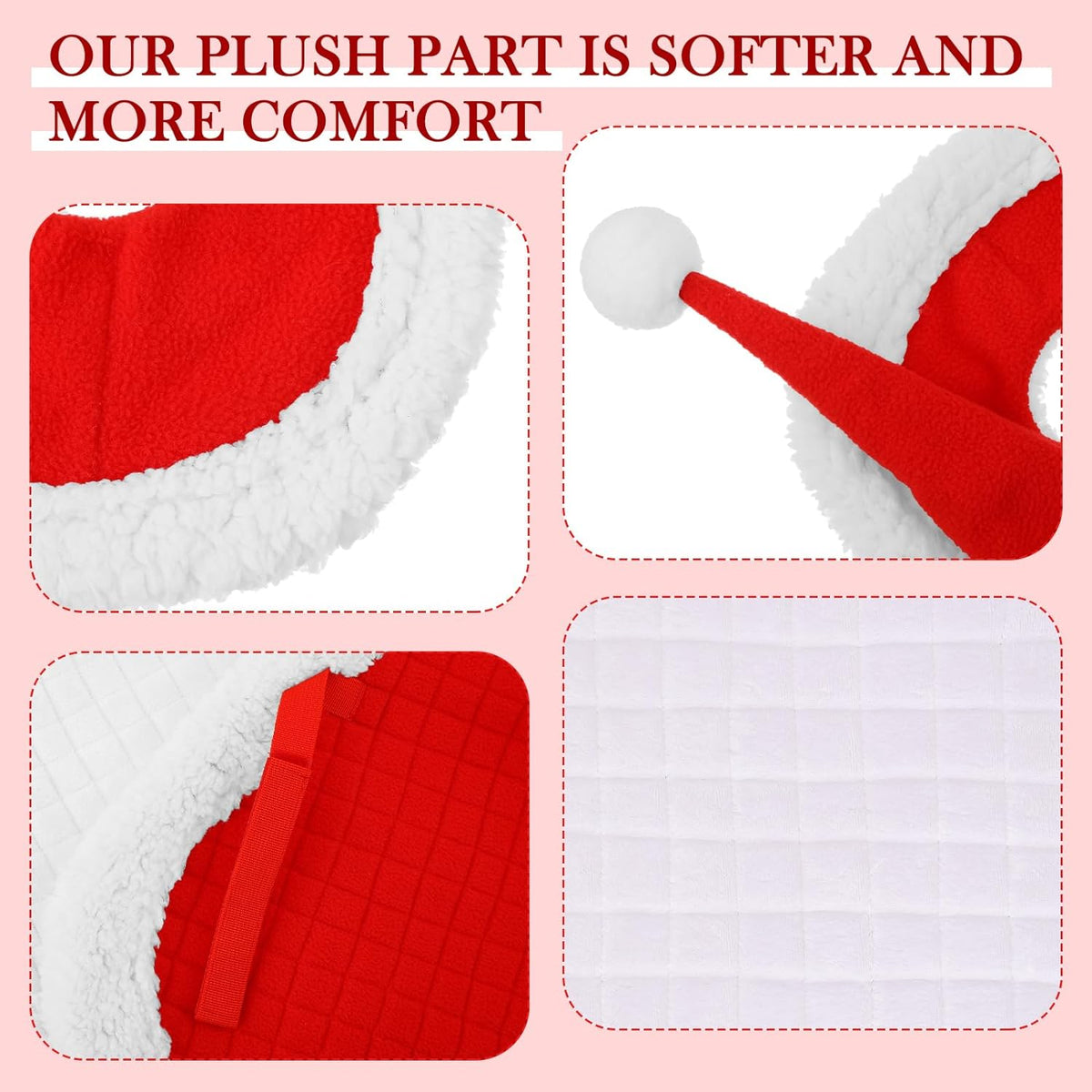 6 Pcs Christmas Holiday Santa Leg Wraps with Faux Fur Trim Holiday Santa Horse Hat All Purpose Santa Saddle Pad for Christmas Horse Costume Accessories