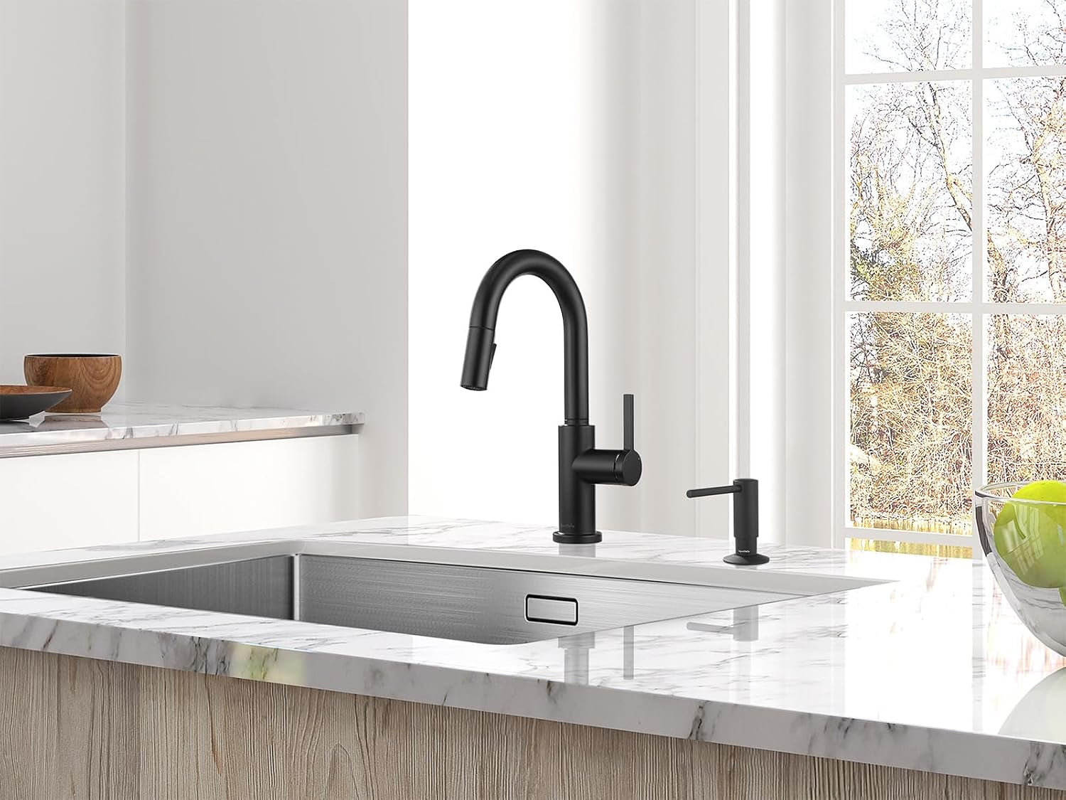 AS32MB Matte Black Bar Faucet or Prep Kitchen Sink Faucet with Pull down Sprayer and Single Handle