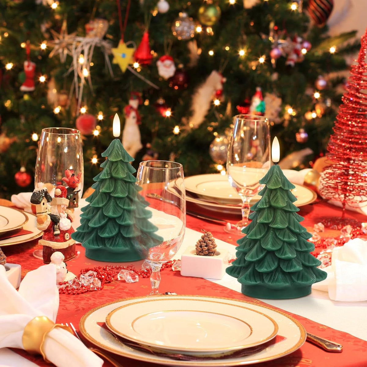 Christmas Tree Flameless Candles Battery Operated with 6H Timer