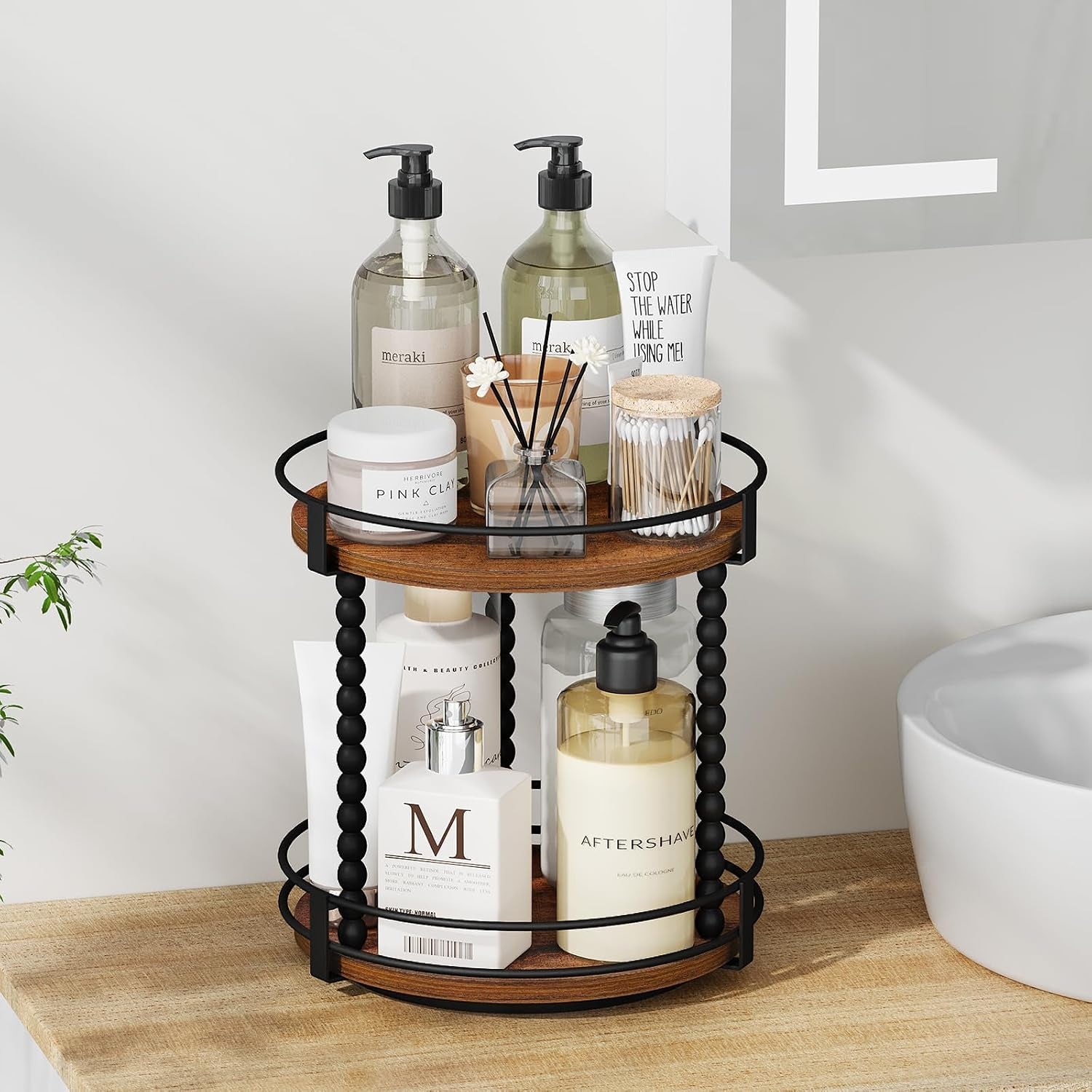 Lazy Susan Turntable Organizer, 11.2" Rotating Spice Rack Organizer