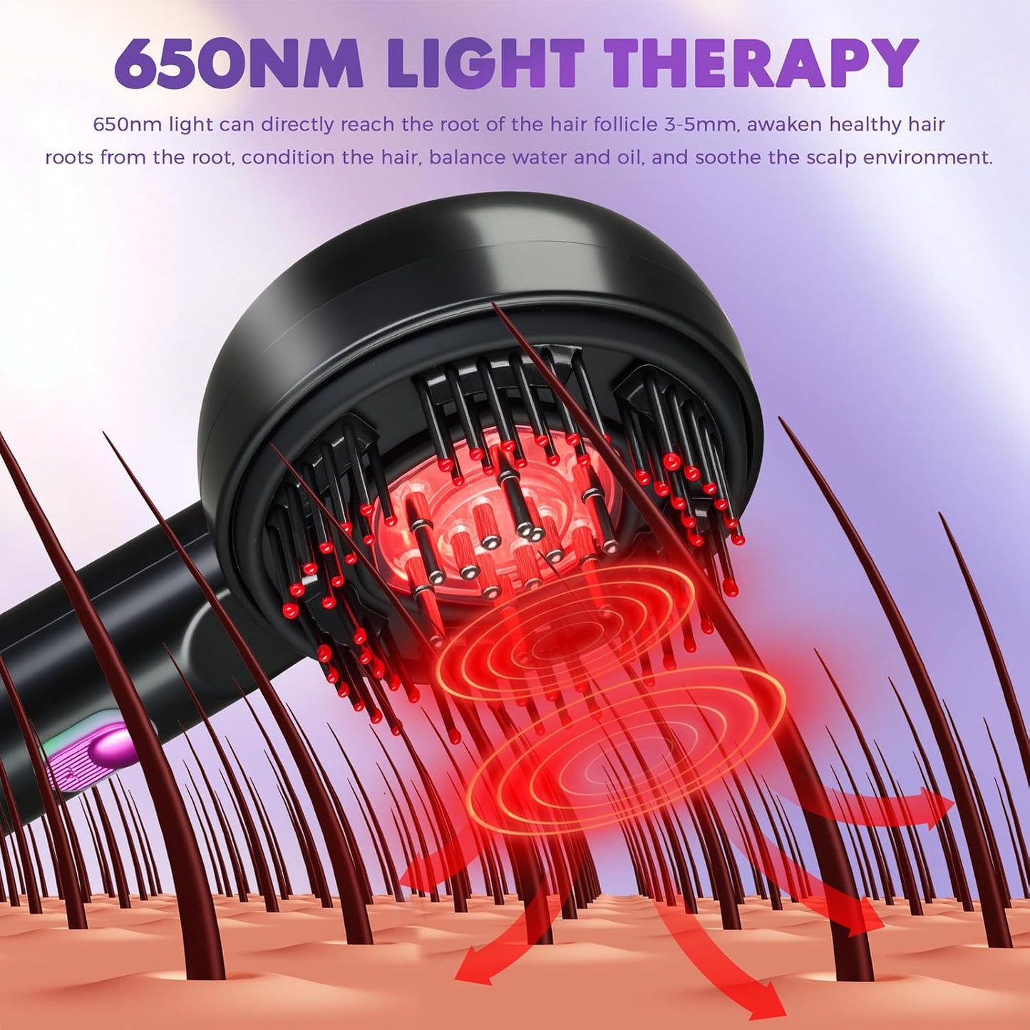 Electric Scalp Massage Comb 4 in 1 Cordless Scalp Massaging Brush