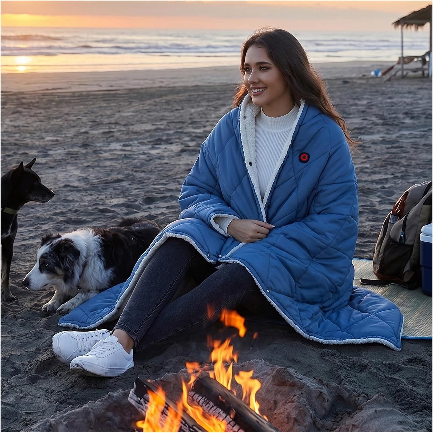 Wearable Heated Blanket,12V Cordless 15000 Mah,3 Heating Set