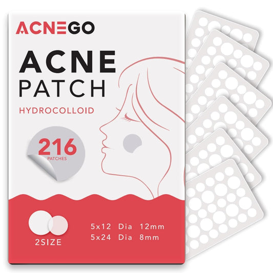 216 Counts Pimple Patches for Face, Hydrocolloid Acne Patches Zit Patches for Face Overnight Care Acne Spot Treatment Patch Cystic Acne Treatment Stickers Blemish Hydrocolloid Cover for All Skin Type