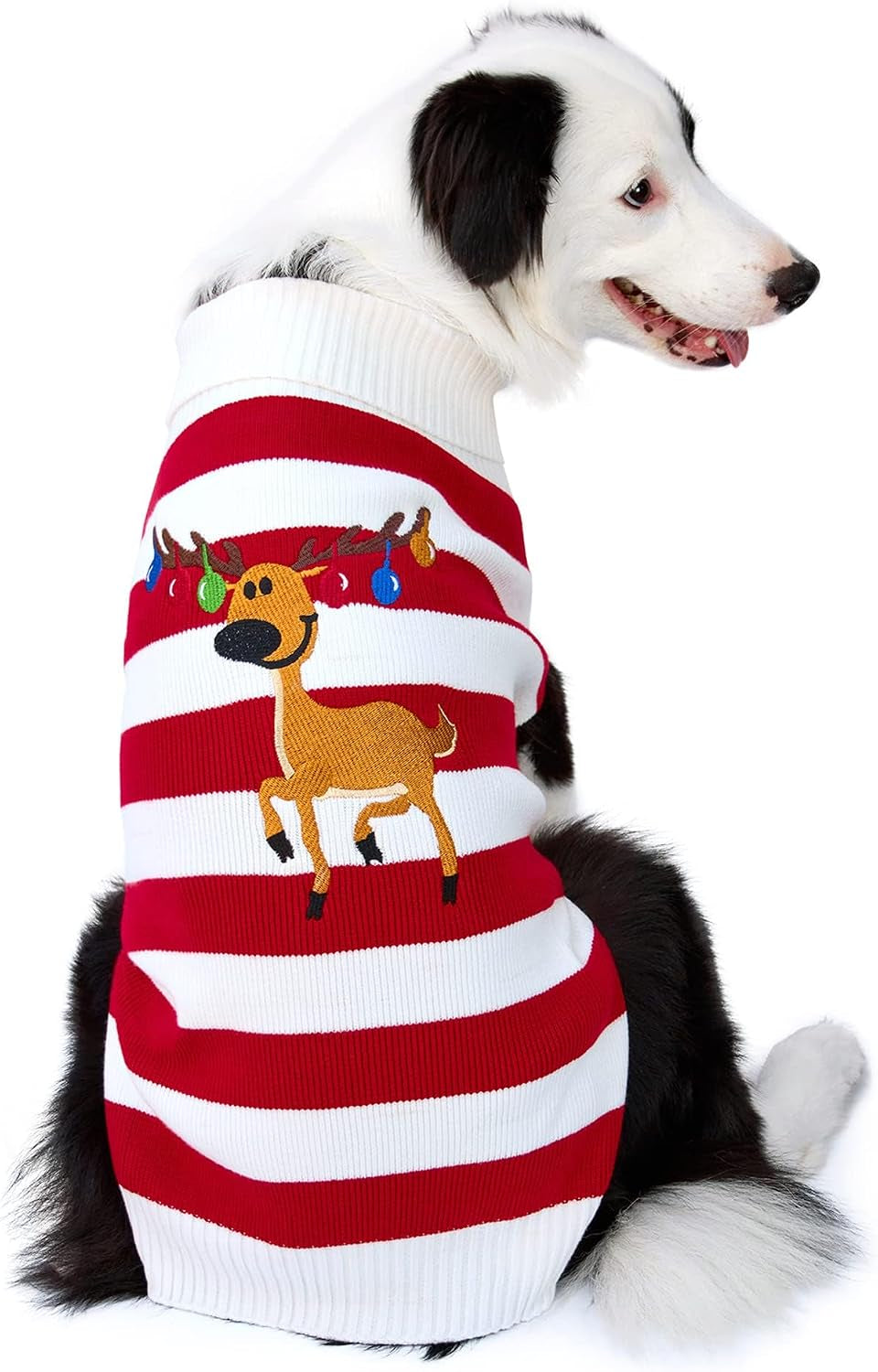 Dog Sweater Pet Christmas Elk Bells Sweaters Halloween Reindeer for Small Dog and Cat(Red,Xl)