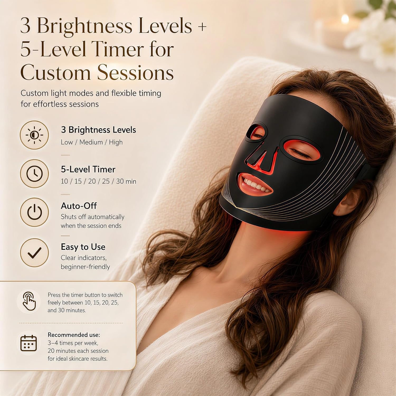 FSA, HSA Eligible Red Light Therapy Mask for Face, LED Face Mask